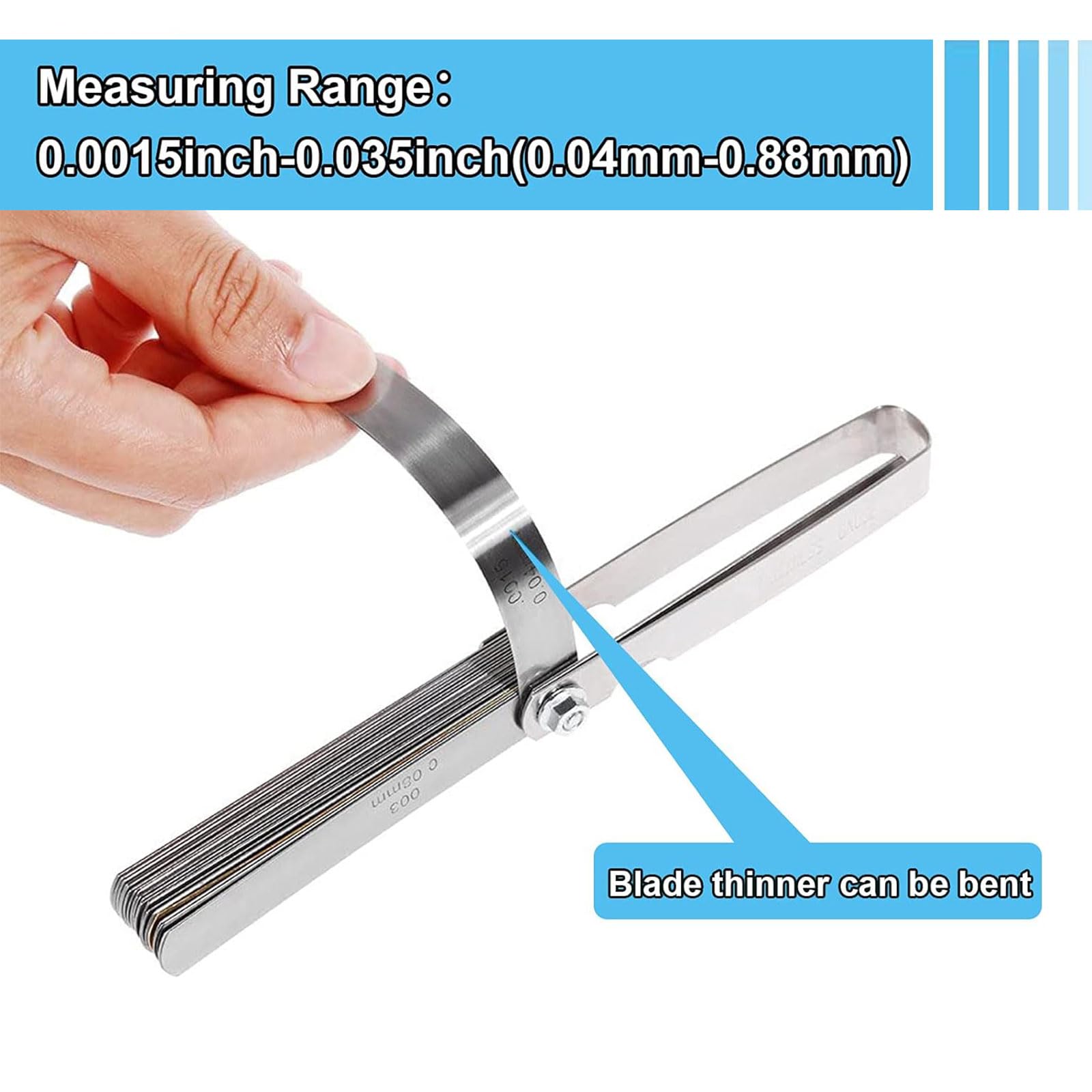 Spessimetro Binghe 32 Lame Inox Pieghevole Misurazione Doppia