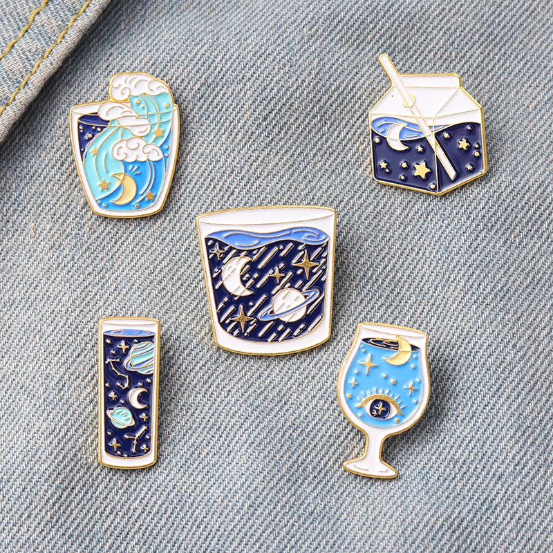 COLORFUL BLING 5 Pcs Enamel Pins Set Cute Solar System Laple Pin Explore Space Universe Planet Cartoon Brooch Pin Badges for DIY Clothes Bag Hat Jacket Backpack Accessories Gifts3