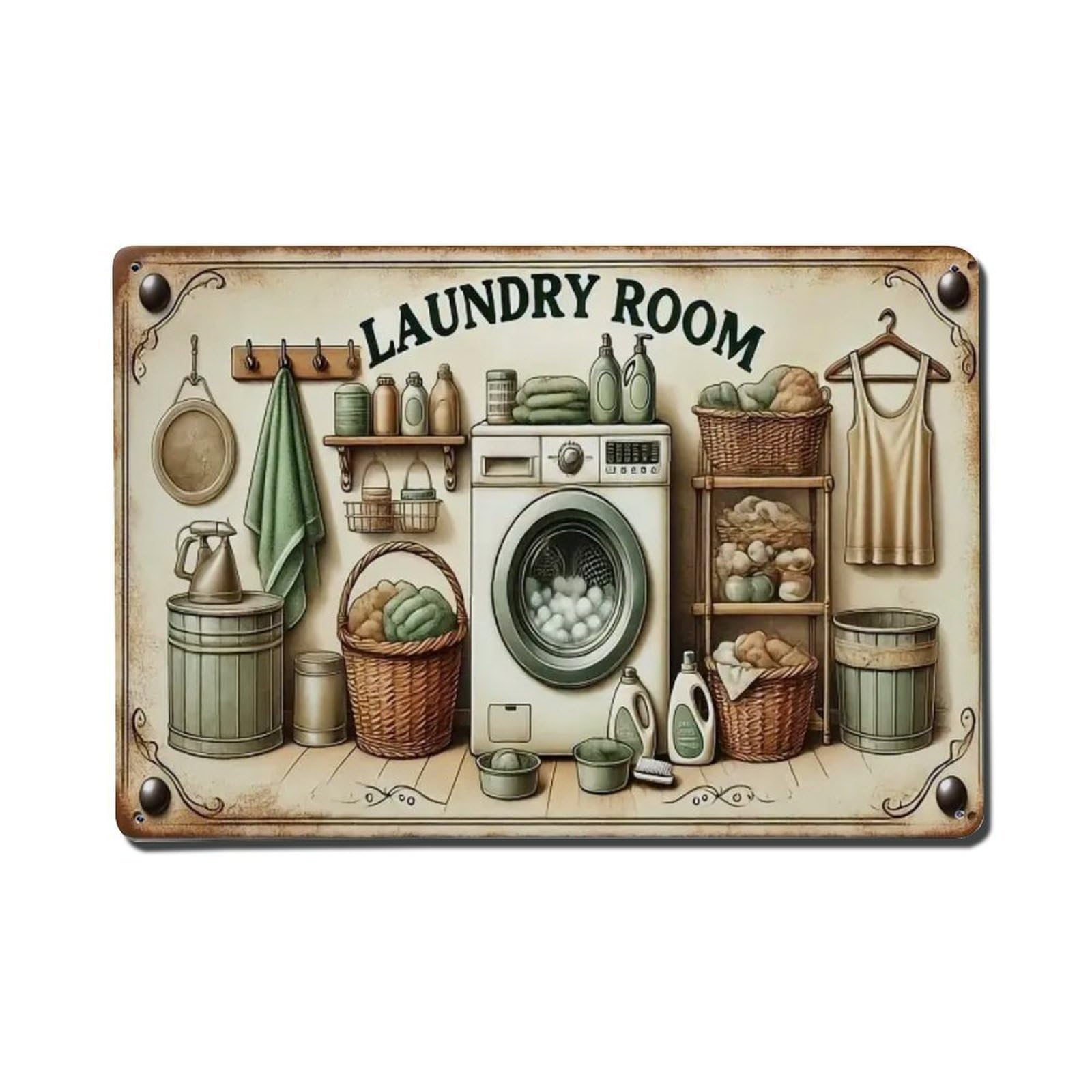 Igtefte Vintage Laundry Room. Tin Sign Style Home Bar Garden Wall Plaque Decor Metal Poster 8X12 Inch