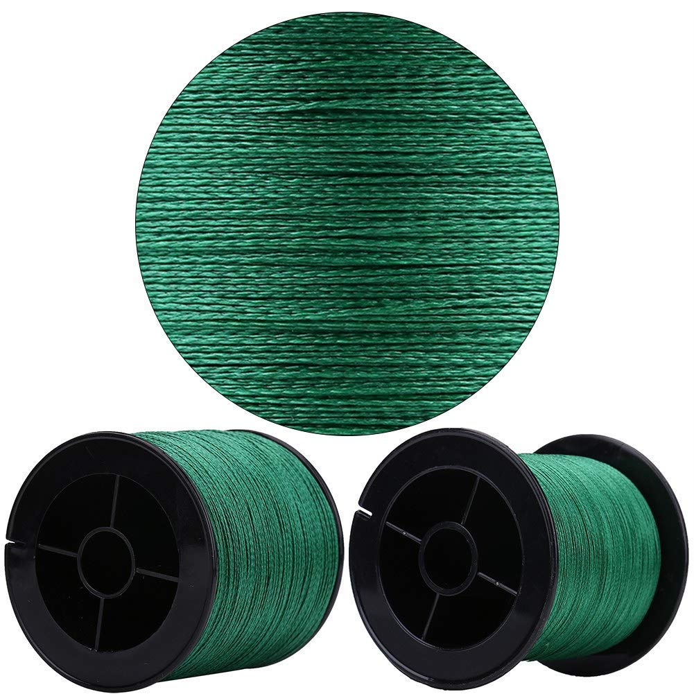 GLOGLOW - Cuerda trenzada de pesca (1 unidad, 300 m, polietileno, 4 hilos, súper fuerte, multifilamento, cuerda de pesca), color verde