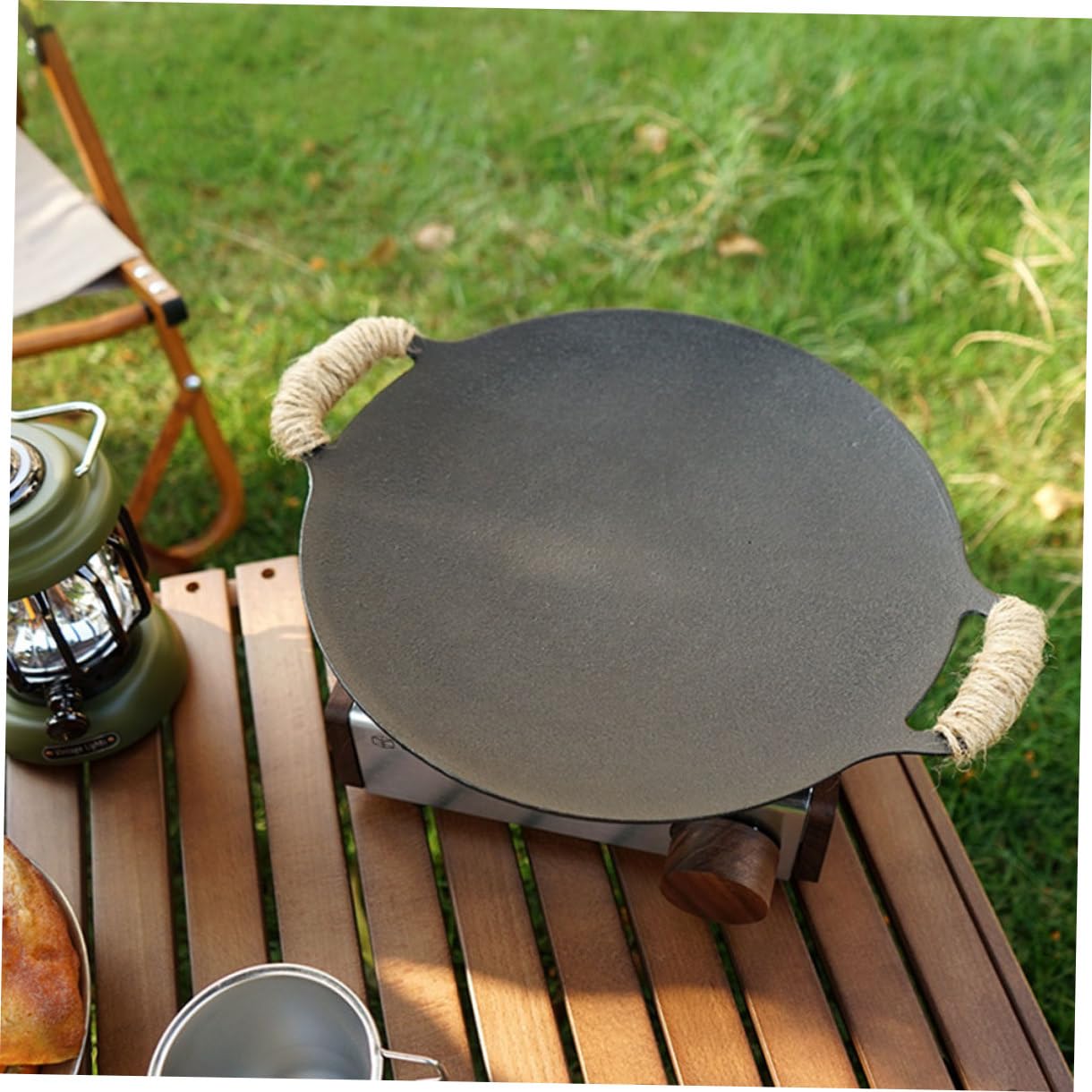 Toddmomy Sartén Accesorio Adecuado de Hierro Fundido para para Parrilla Bordes Lisos Rebabas Bbq y Camping al Aire Libre