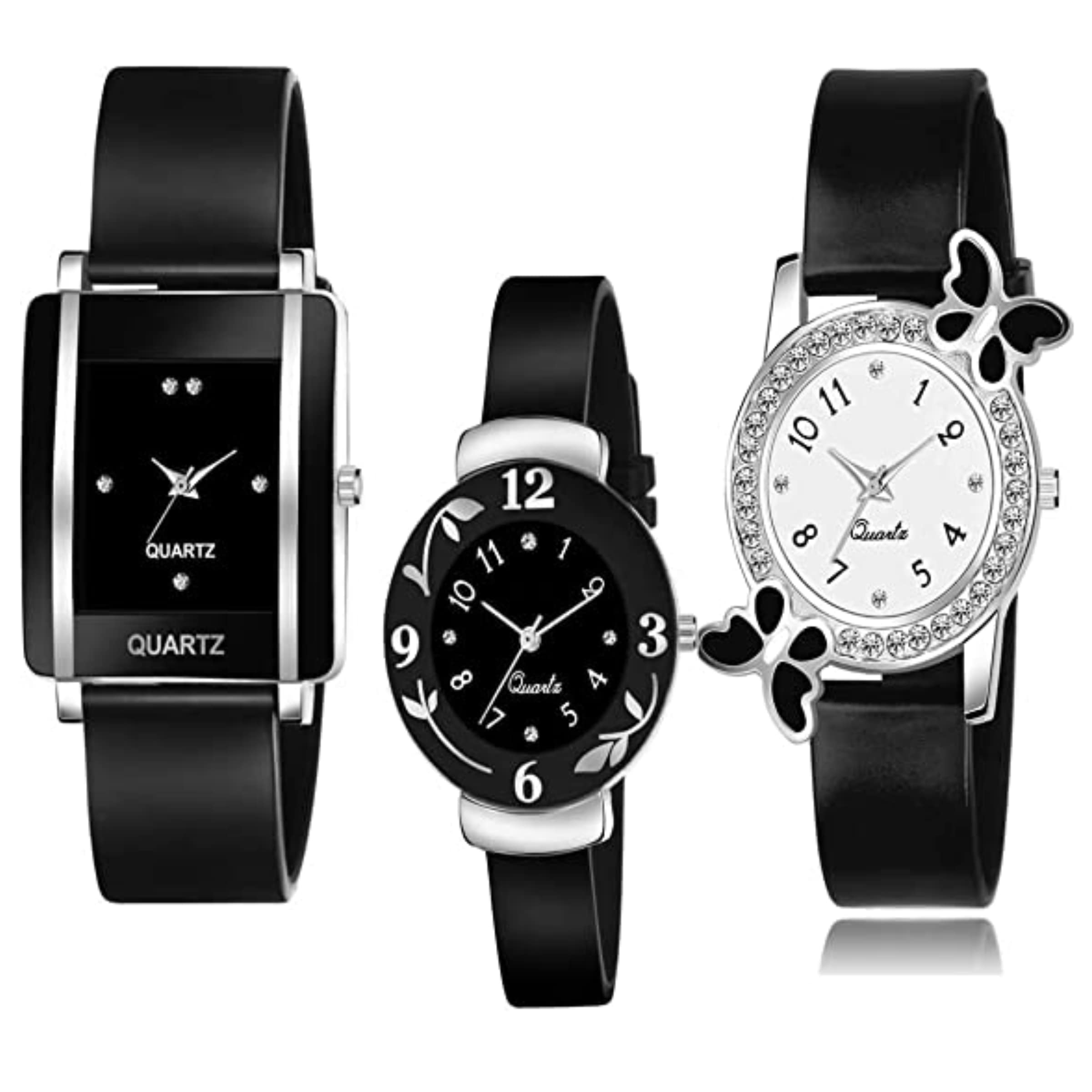 SBA PRIME Analogue Pu Belt Combo Watch for Women & Girls (Pack of 3) (Black) (B0BNQVM4Q4) Amazon Price History, Amazon Price Tracker
