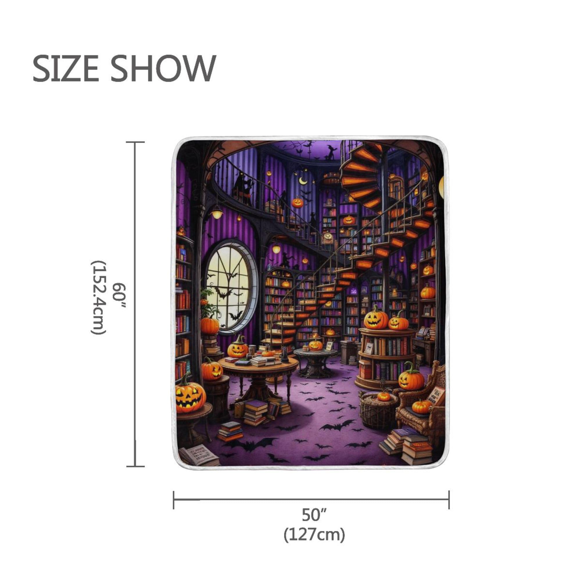 Narzuta na łóżko uroczy koc koce do salonu 50 x 60 koce narzuty odnowiony Halloween biblioteka sztuka