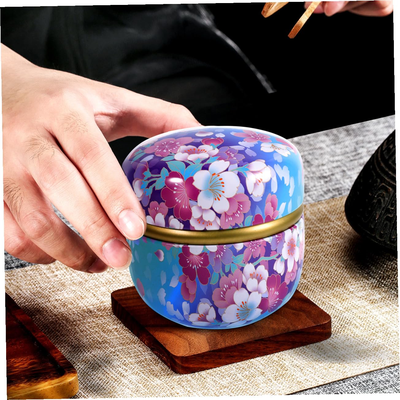 Set di 4 Barattoli in Latta Decorativi per Biscotti e Caramelle