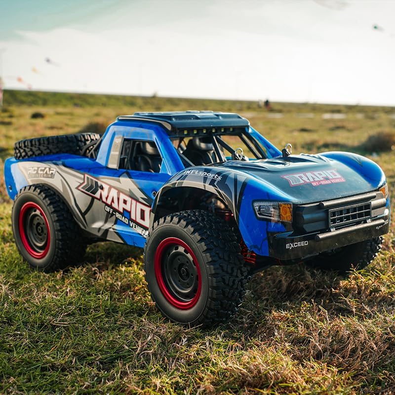 Miniatura 7 de Autos RC 114 Camión RC 30 MPH 4WD, auto de control remoto todo terreno para adultos y niños, juguetes rápidos todoterreno RC Buggy Big Short Course