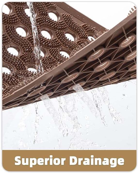 COLOR&GEOMETRY Super Heavyweight TPE Welcome Mat Outdoor, 60x90cm Brown