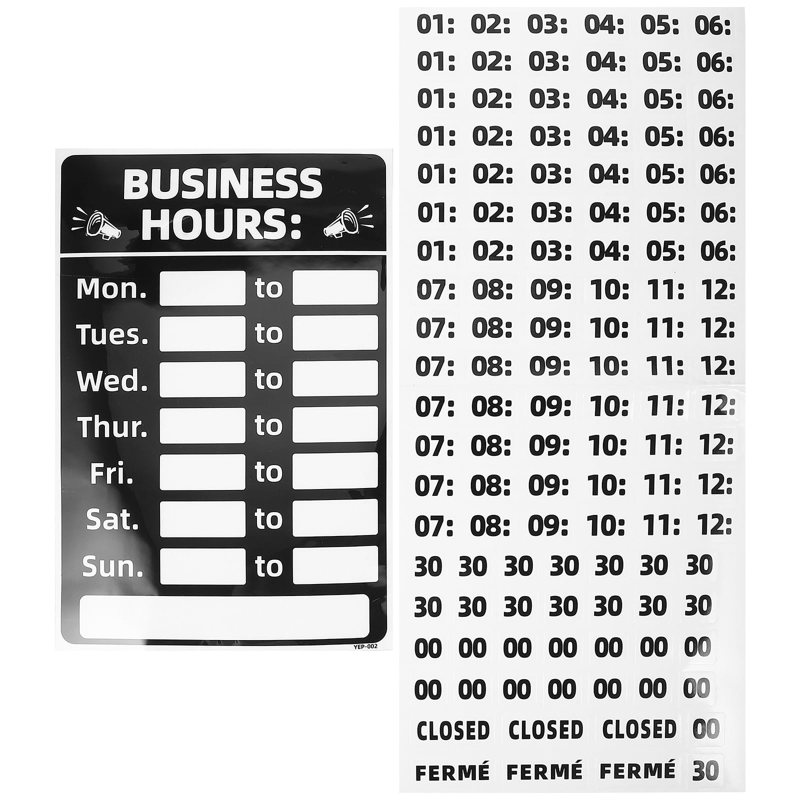 Garneck Horario De Trabajo Cartel Abierto Cerrado Paquete De Horario De Oficina Cartel Con Pegatinas De Tiempo Para Tiendas De Ventana De Puerta Restaurantes Bares Venta Por Menor
