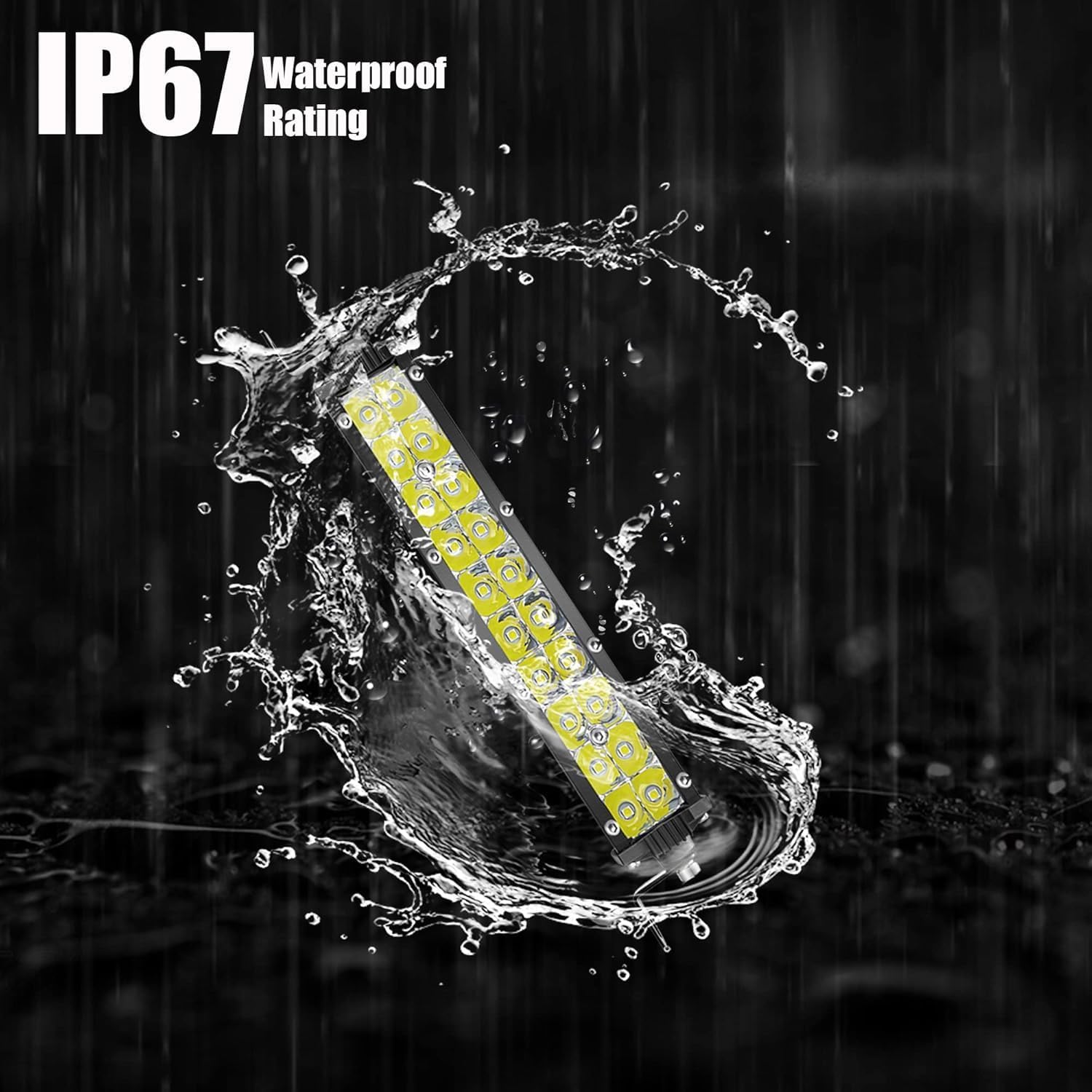 Dirt Bike Light Bar, 7 Inch Motorcycle LED Headlight Night Riding Light Kit 60W 6000LM with 7/8" Handlebars Mounting Clamp Brackets and 12V Wiring Harness Switch, CRF XR TTR KLX MTB Ebike Dirtbike