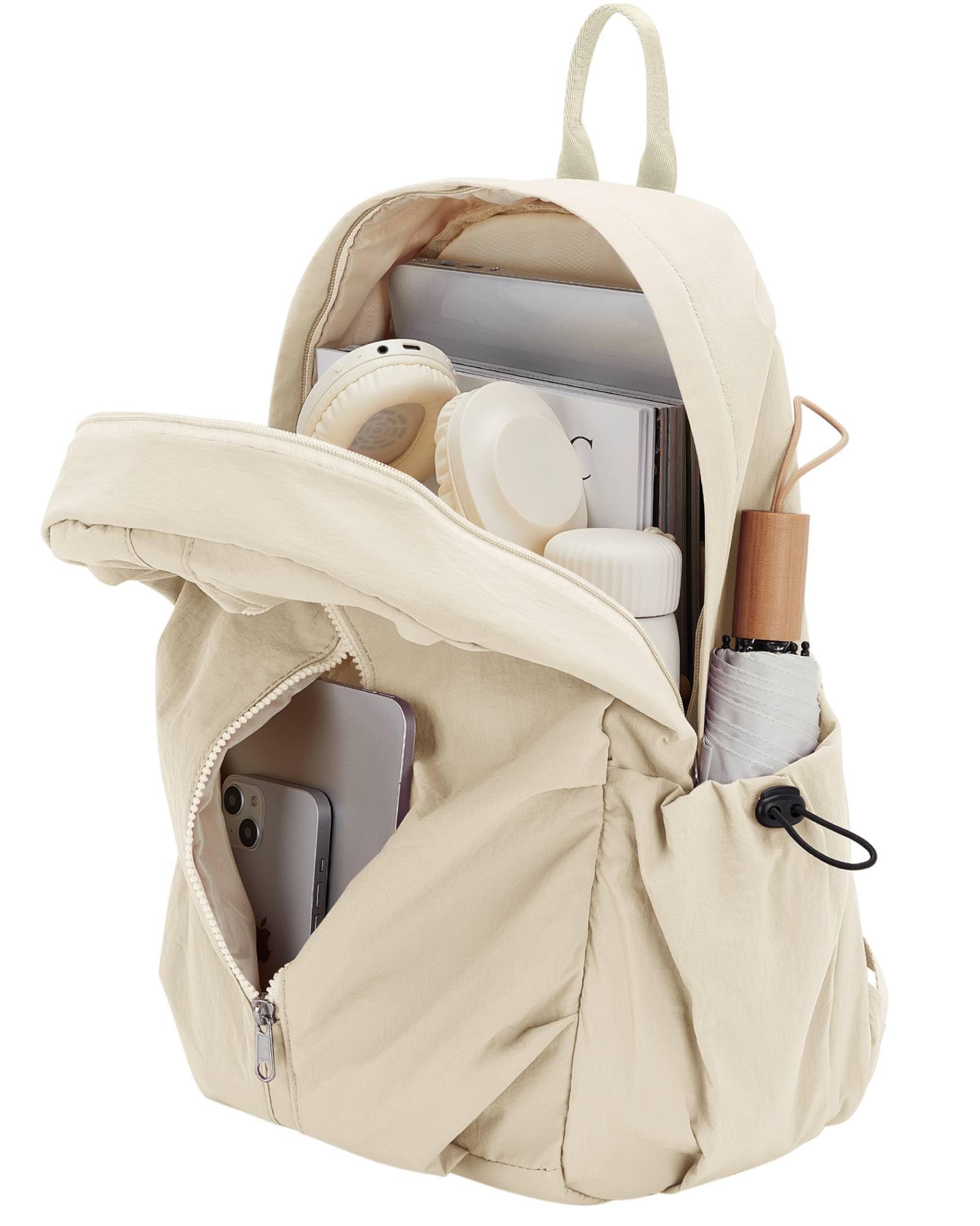 livbote Women’s Backpack, for Teenagers, Girls, School, High School, College, 14-Inch Laptop Backpack School backpack C-beige