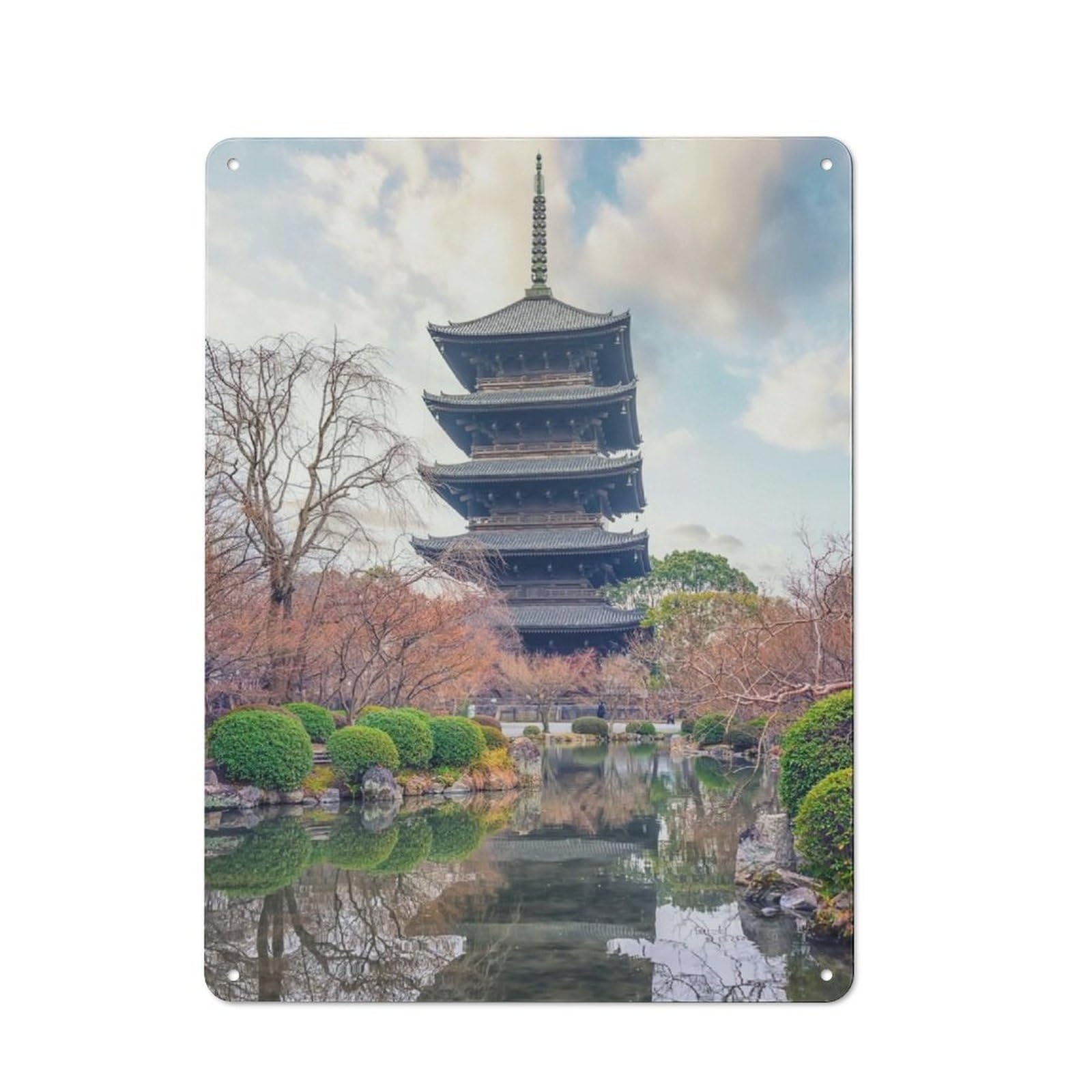 Junmoney To Ji Temple Vintage Metal Wall Sign 40X30cm For Studio Or Craft Room, For Vintage Wall Decor Fans, For Metal Sign Collectors