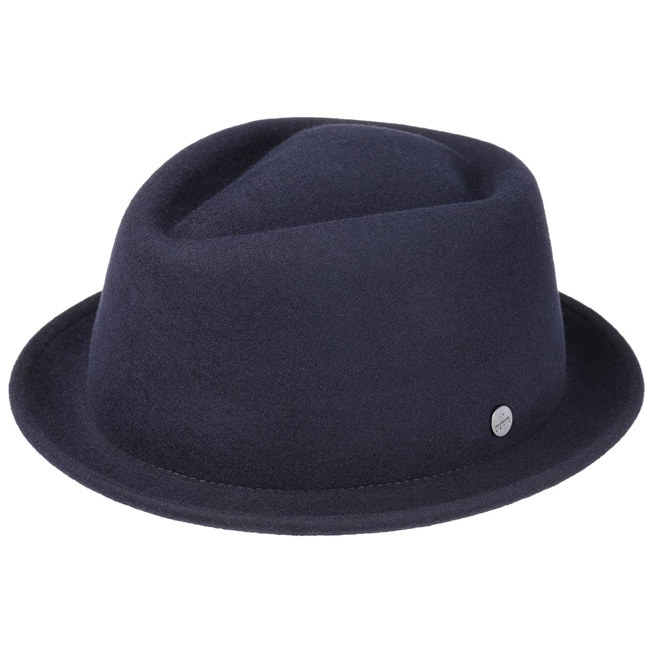 Lierys Blank Pork Pie Hat Felt Water-Repellent Crushable Wool Felt Summer Winter Ladies Men Blue