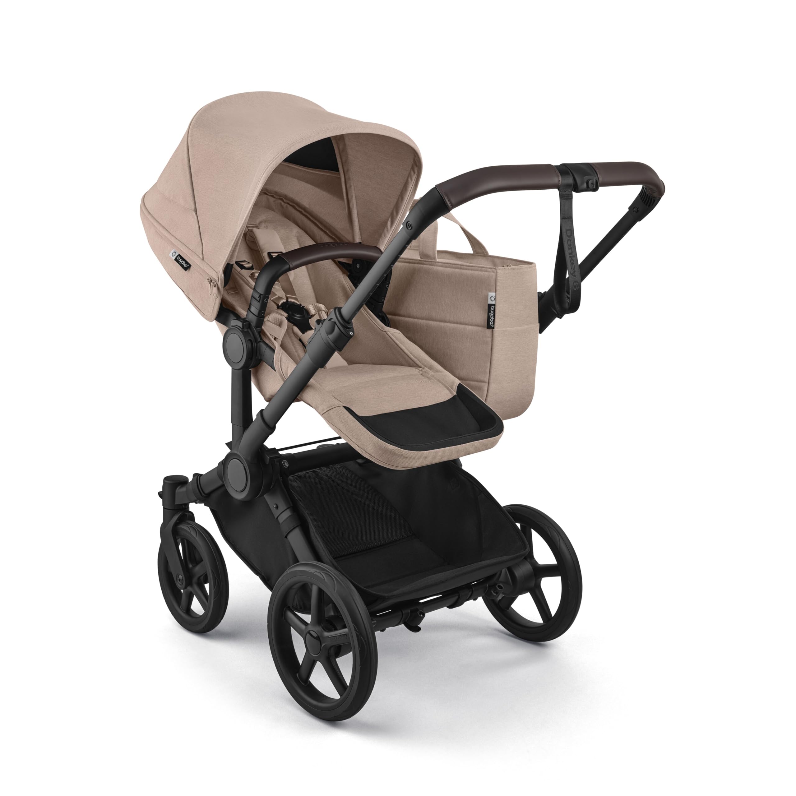 Bugaboo Donkey 6 Single-to-Double Side-by-Side Stroller All-Terrain Stroller for Newborn and Toddler (Desert Taupe Melange) - 1
