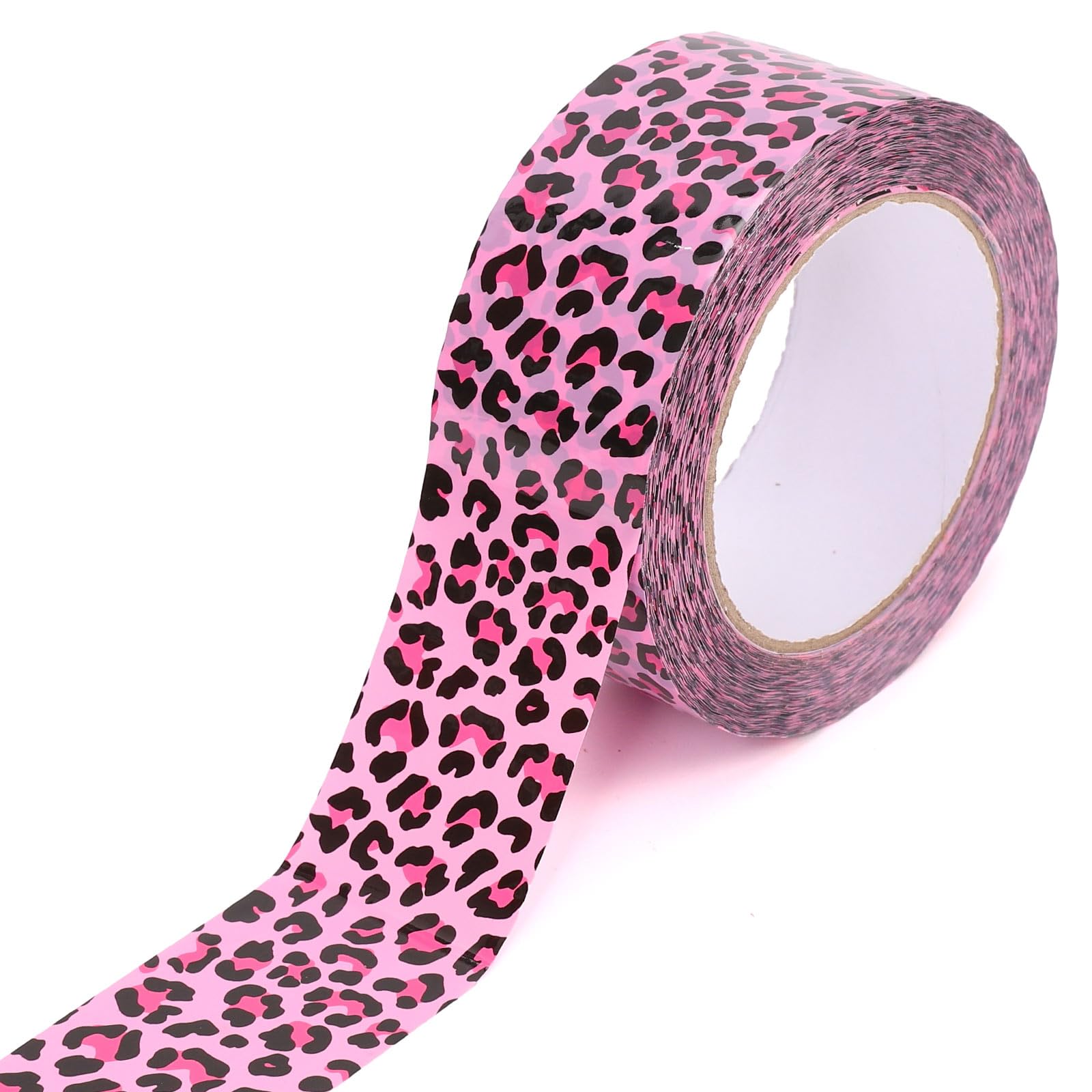 Photo 1 of Whaline 109 Yard Leopard Print Packing Tape Pink Waterproof Shipping Tape Pink Safari Jungle Leopard Gift Wrapping Tapes for Small Business DIY Crafts Box Carton Decor