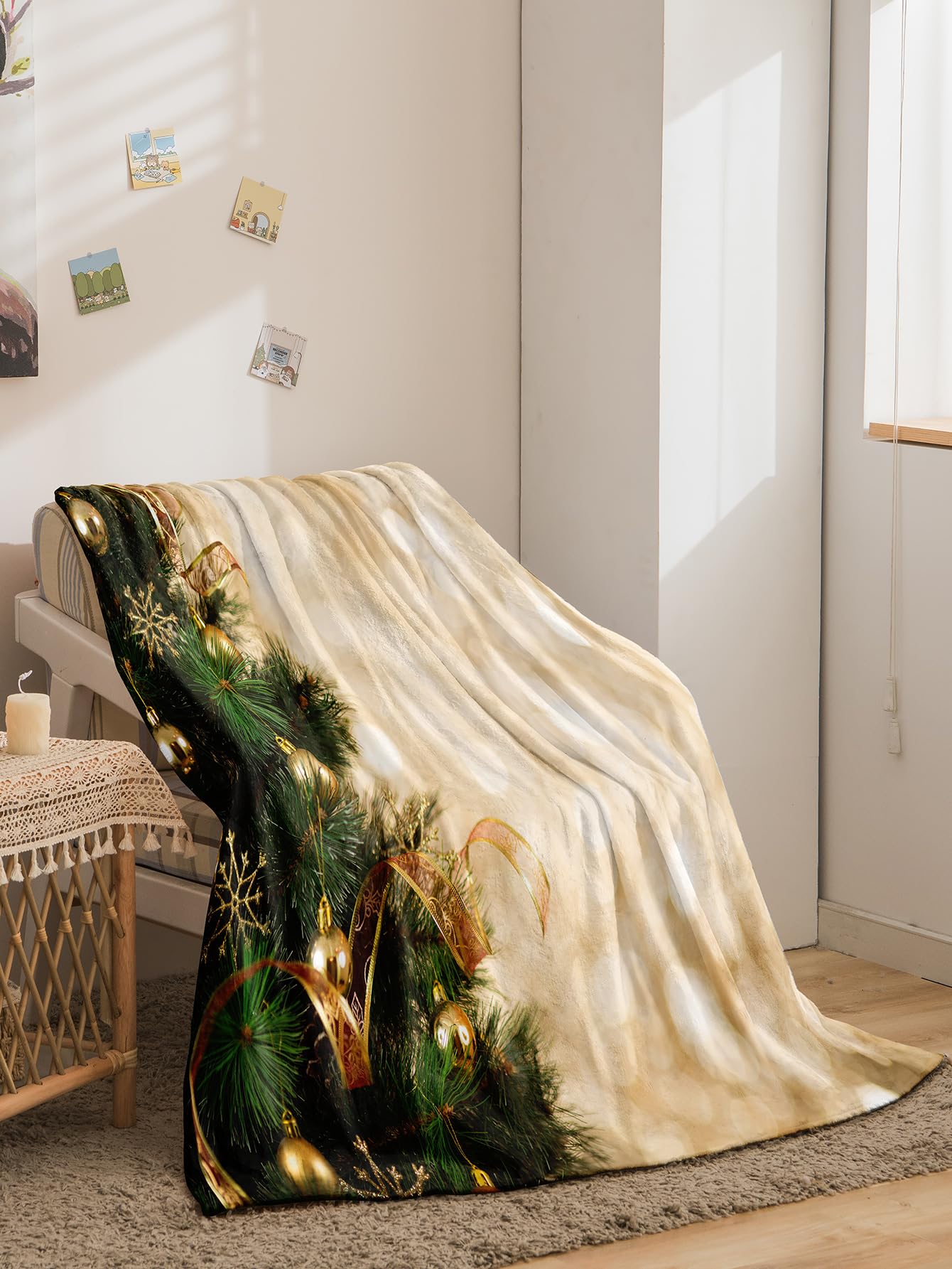 BCJMKDX Blanket, Throw Blanket Champagne Color Fleece Fluffy Super Warm Cozy(150x200cm)