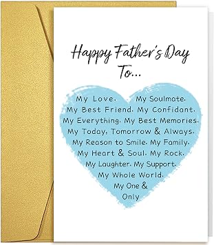 Sweet Fathers Day Card for Husband, Funny Fathers Day Card from Wife, Romantic Fathers Day Card for Boyfriend, Unique Fathers Day Card Gifts for Him, My One & Only
