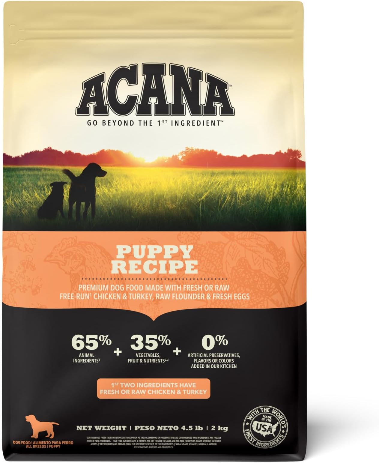 Dog Puppy & Junior Protein Rich, Real Meat, Grain-Free, Dry Dog Food 4.5 lb DAC3371-4.5
