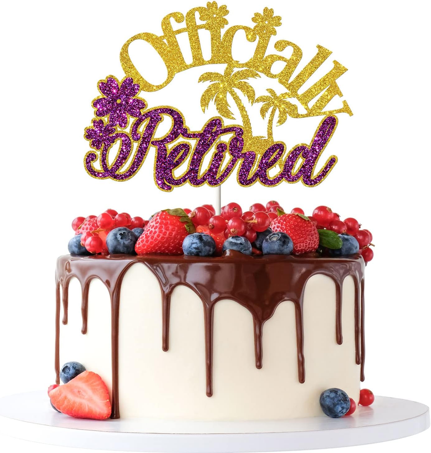 Tenhaisi Gold & Purple Officially Retired Cake Topper Happy