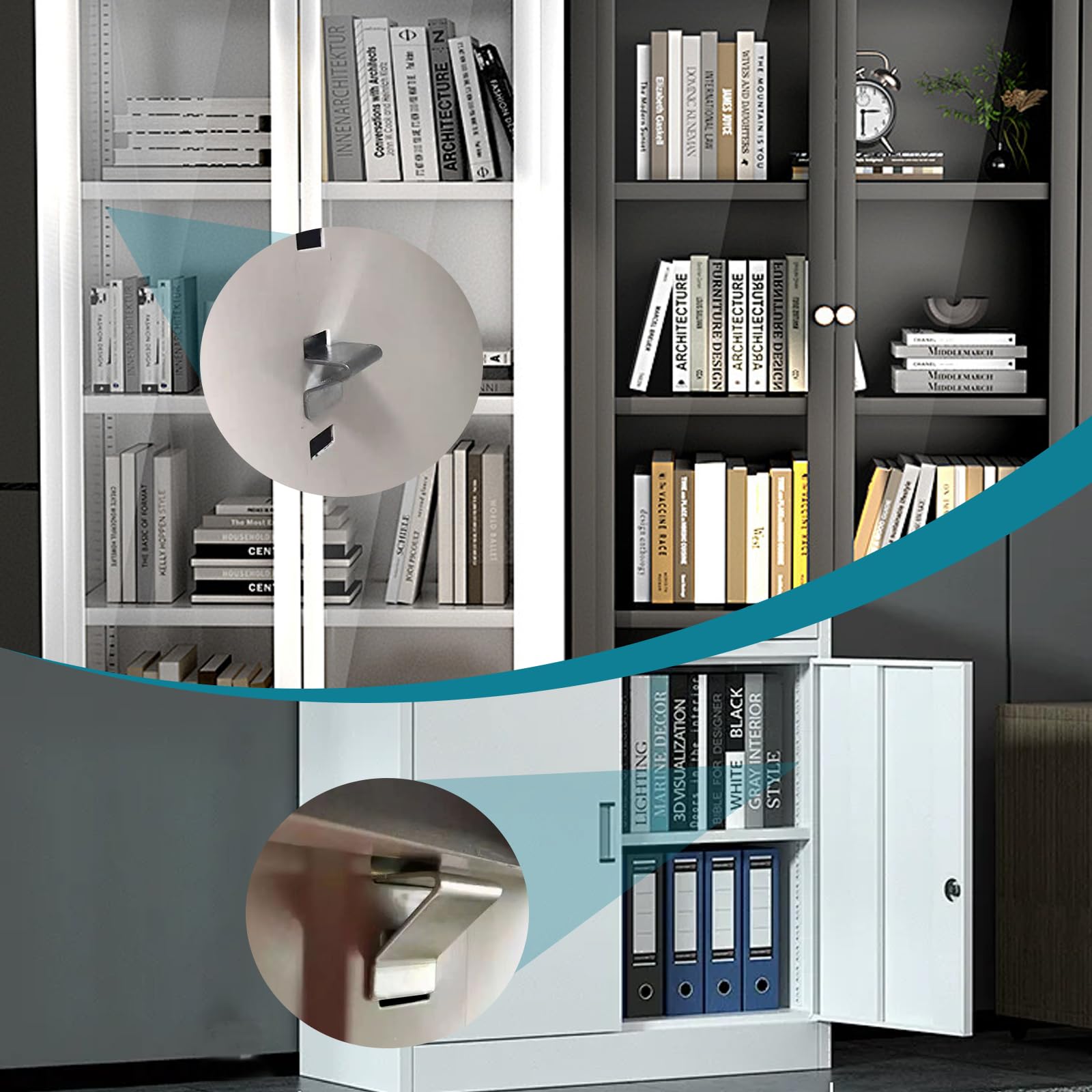 Metal Shelf Clips - Secure Adjustable Shelves -3