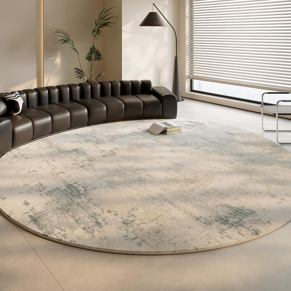 Tapis de luxe léger modèle A rond 80 cm en peluche épaisse de chambre