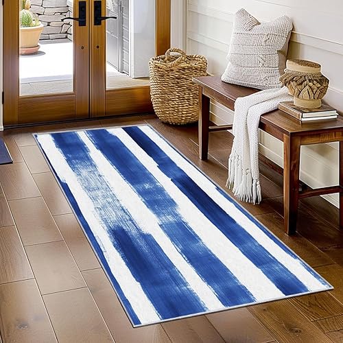 Miniatura 15 de Colourful Wavy Runner Rug 2x5 Small - Hallway Runner Rug 70s Retro Wave Pattern, Non Slip, Washable, Colourful Wavy Home Decor Carpet for Kitchen,