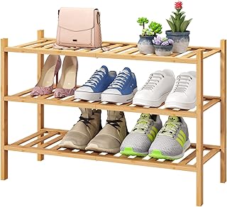 viewcare 3-Tier Free Standing Shoe Racks, Bamboo Wood Shoe Rack for Entryway & Closet, Beautiful | Natural | Functional | Sturdy Shoe Rack