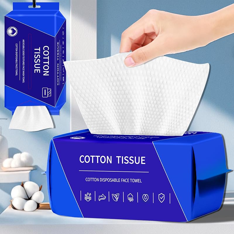 ZVNNZOM Lenços faciais descartáveis de viscose, roxos, 100 unidades, 20,02 cm x 20,02 cm