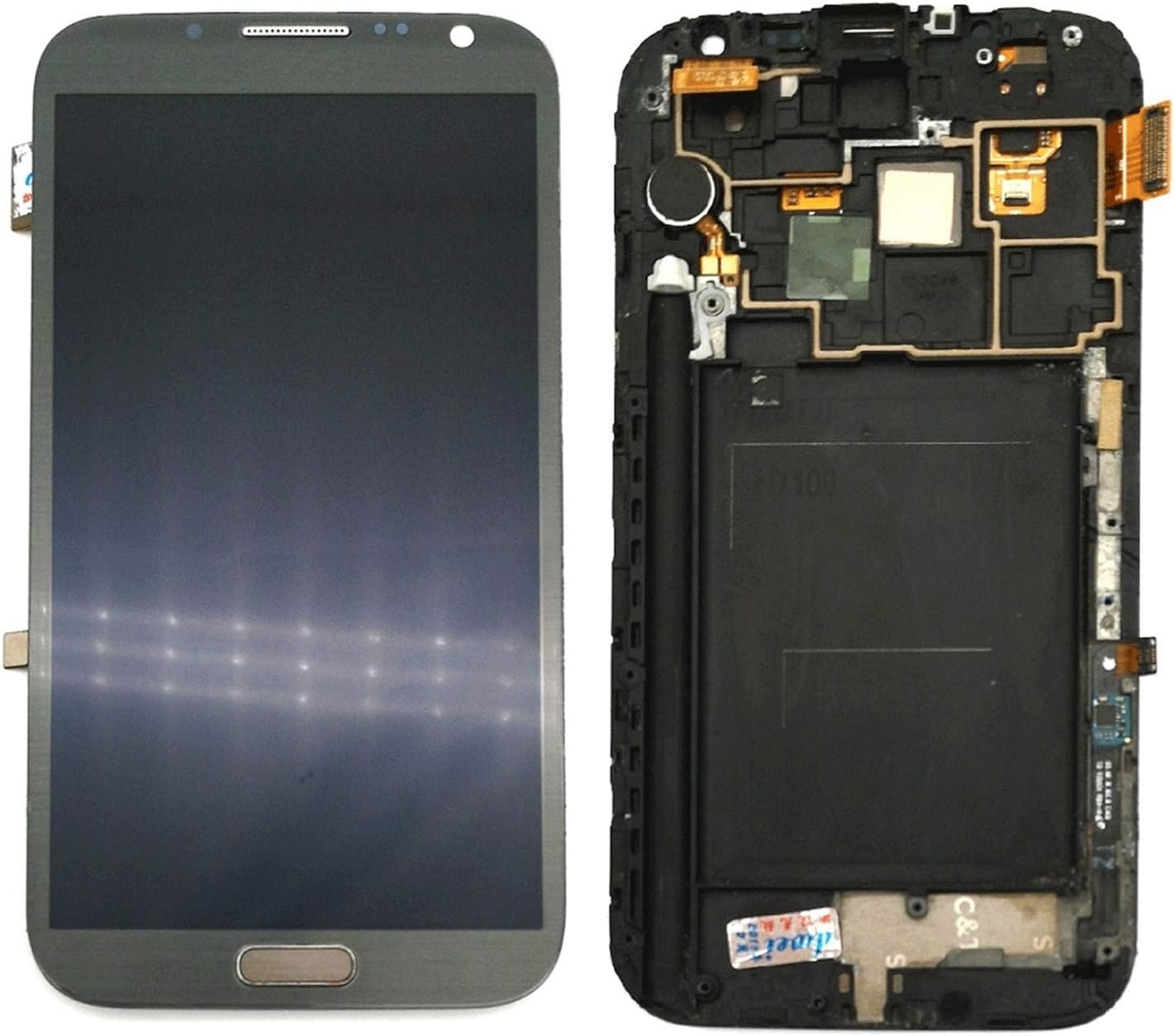 Phone Screen Replacement LCD Display Fit for Samsung Galaxy Note 2 N7100 LCD Display Touch Screen Digitizer Assembly LCD Display Touch Screen (Color : Grey withFrame N7105)