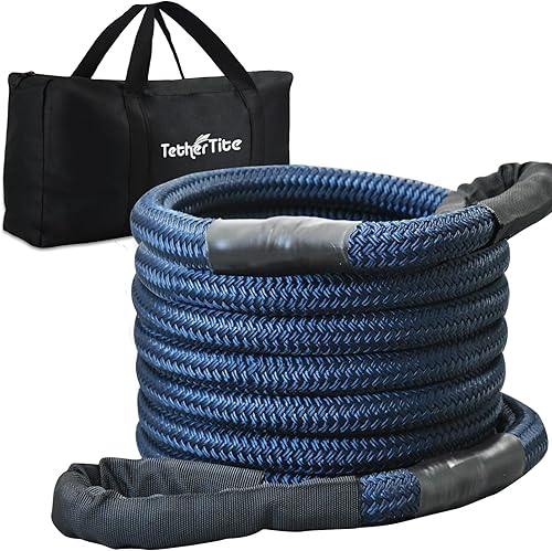 Cuerda de remolque de recuperación cinética de 1 pulgada x 30 pies, 35,000 libras, cuerda de energía resistente, correa de arranque para Jeep,