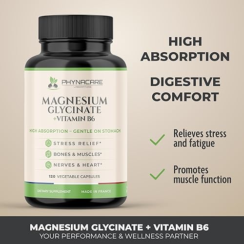 Miniatura 3 de Bisglicinato de magnesio + B6  120 cápsulas  Alta absorción, suave para el estómago  Energía, apoyo muscular y óseo  Fórmula vegana limpia  Hecho en