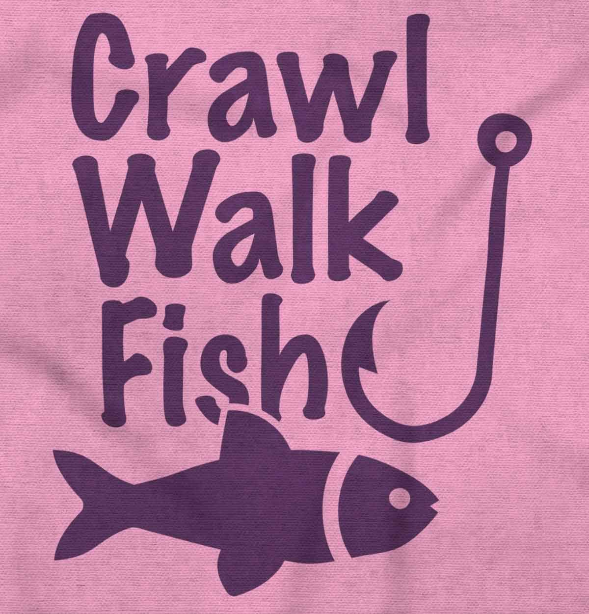 Brisco Brands Crawl Walk Fish Hook Outdoor Lover Baby Romper Boys or Girls Pink 6 Months