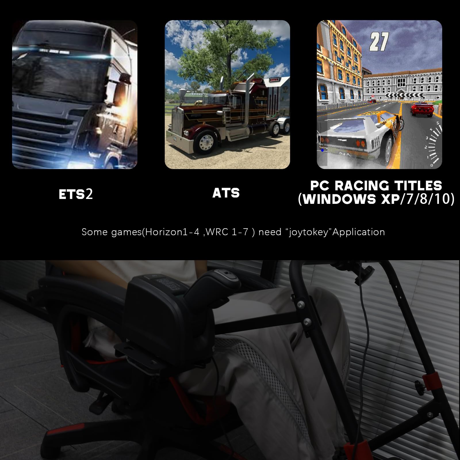 VVORHSBELL USB-Lkw-Simulator-Schalthebel Kompatibel mit Euro Truck Simulator 2 ETS2 American Truck Simulator ATS PC Ersatz LHD Volvo Truck FH12 FH13 iSHIFT