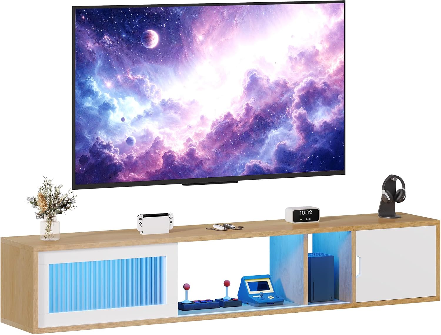 YITAHOME Floating TV Unit, Wall Mounted TV Unit for TVs up to 65 inch ...