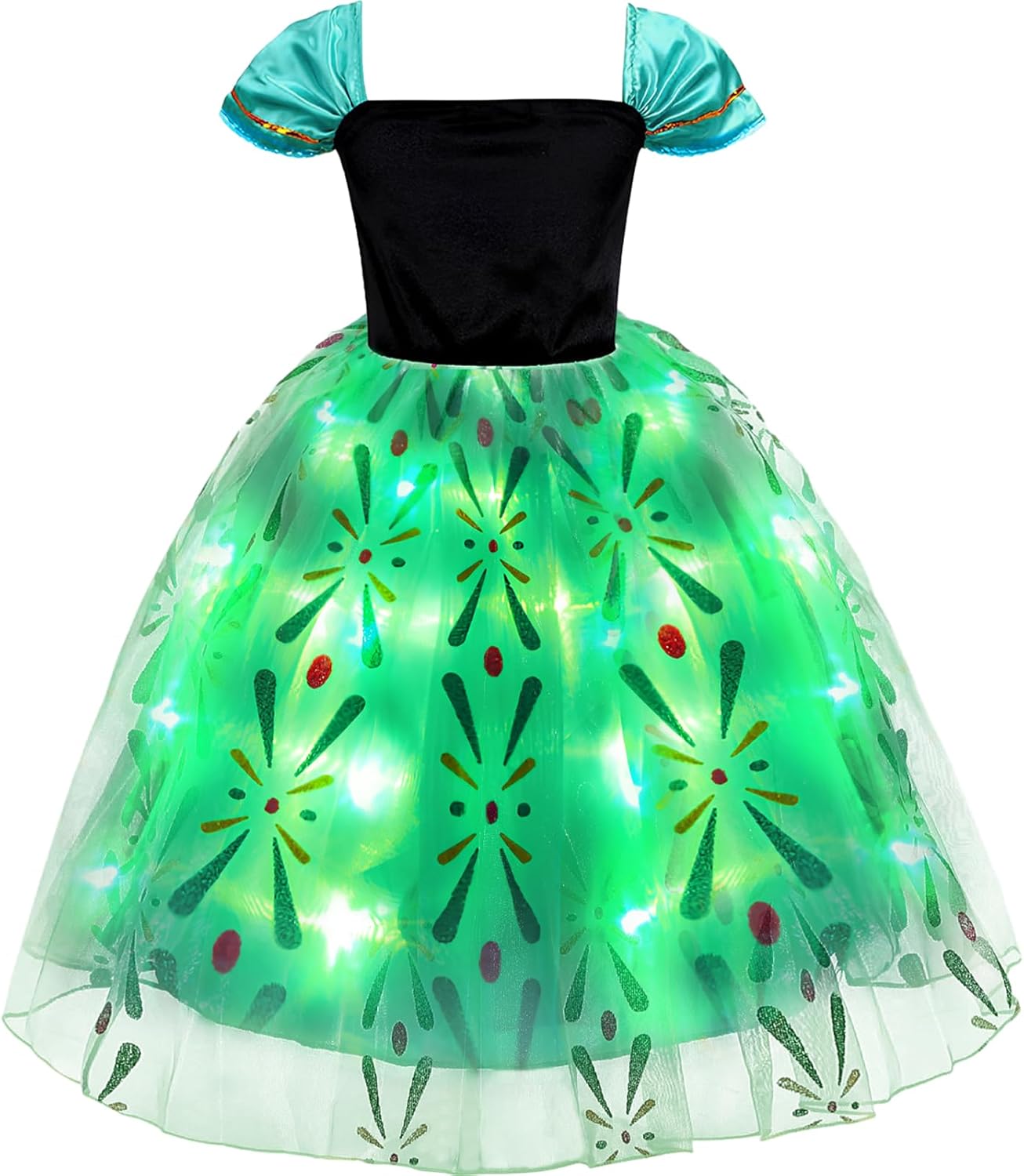 Latocos 10pcs Light Up Princess Costume for Girls Kids Princess Dress Up Cloths for Little Girls Halloween Cosplay
