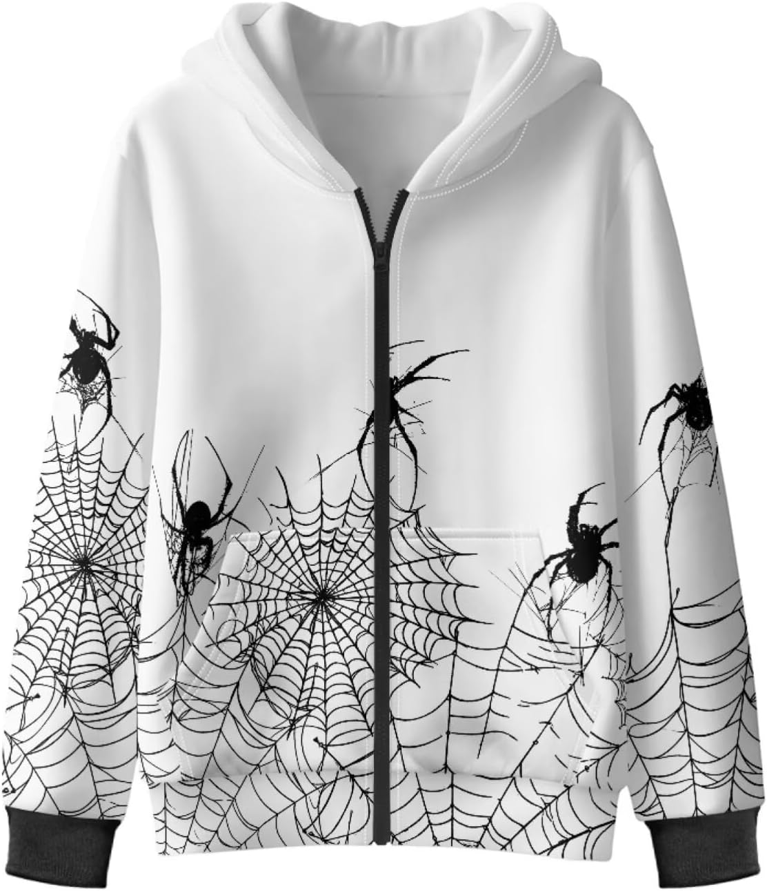Halloween Sweatshirt Hooded Fleece Hoodie Zip-Up Cardigan Sweatshirts Zipper Jacket for Boys Girls