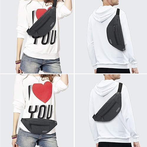 Miniatura 33 de MAXTOP - Cangurera cruzada grande con 4 bolsillos con cremallera, ideal para eventos deportivos, festivales, entrenamiento, viajes, correr y uso