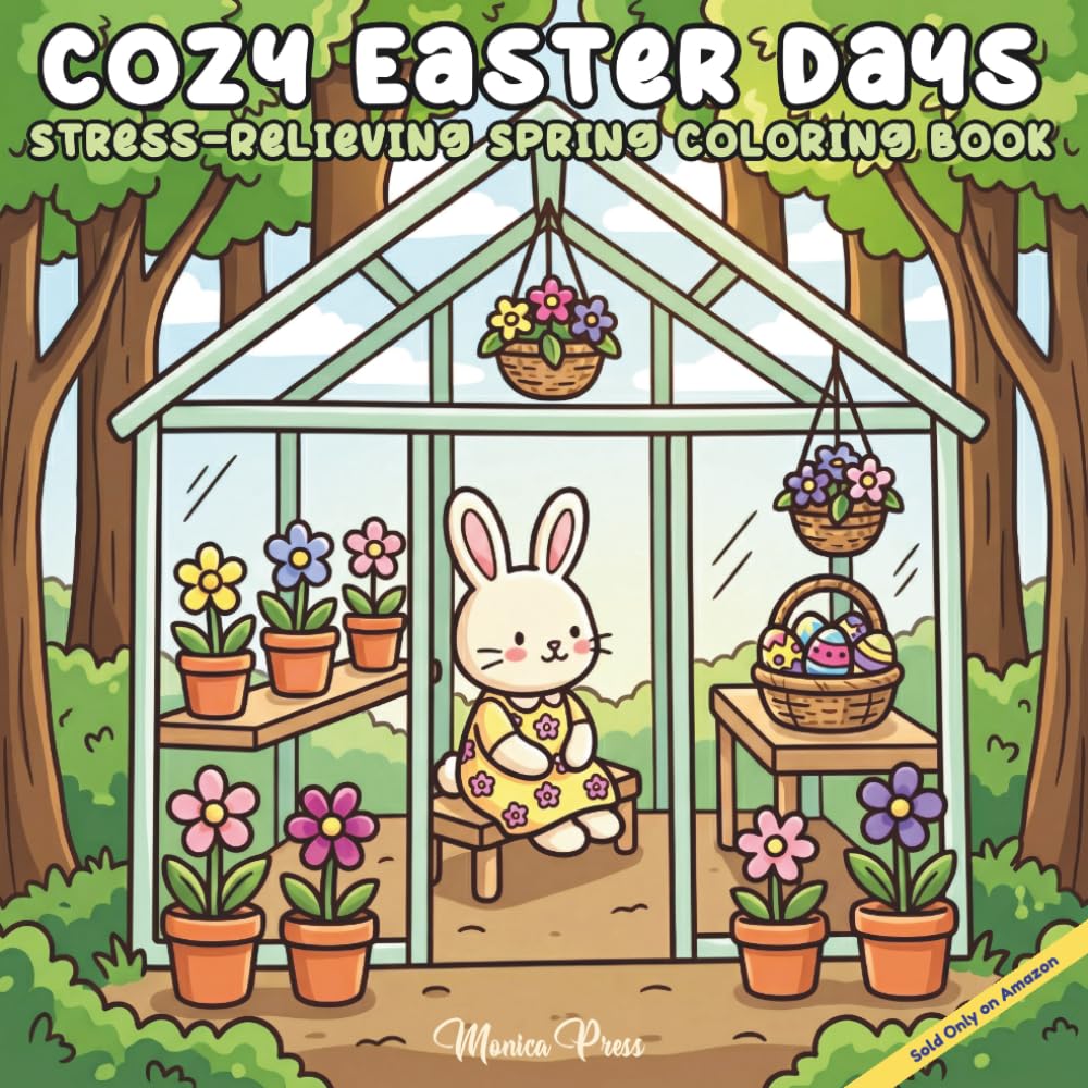Cozy Easter Days: Stress-Relieving Spring Coloring Book: Cute & Cozy Easter Scenes for Calm and Creativity