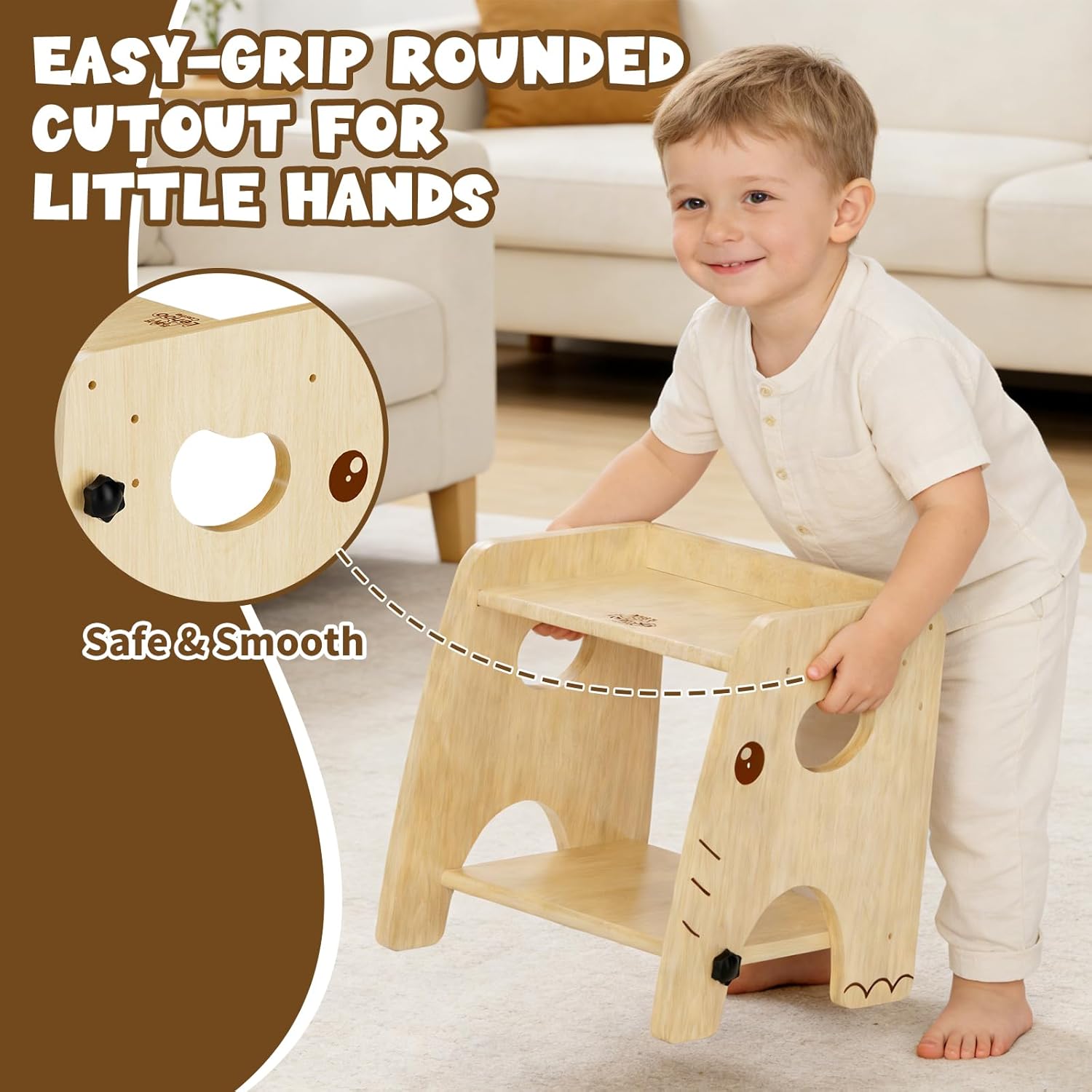 Lehoo Castle Montessori Weaning Table and Chair Set for Toddler Age 1-3, Adjustable Height Wooden Baby Activity Furniture for Self-Feeding, Drawing, Learning and Play