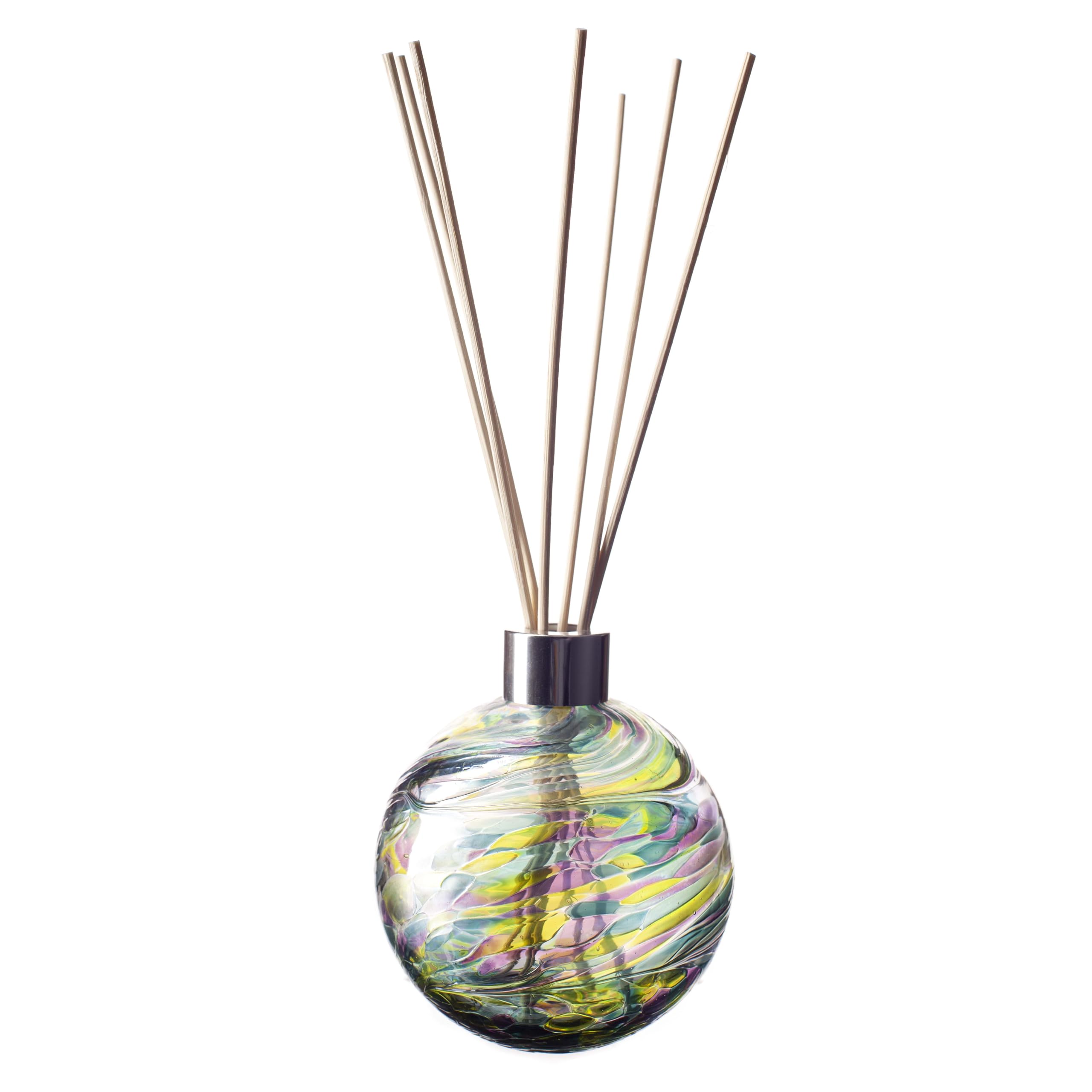 Amelia Art Glass Purple, Teal & Lime Reed Diffuser Sphere
