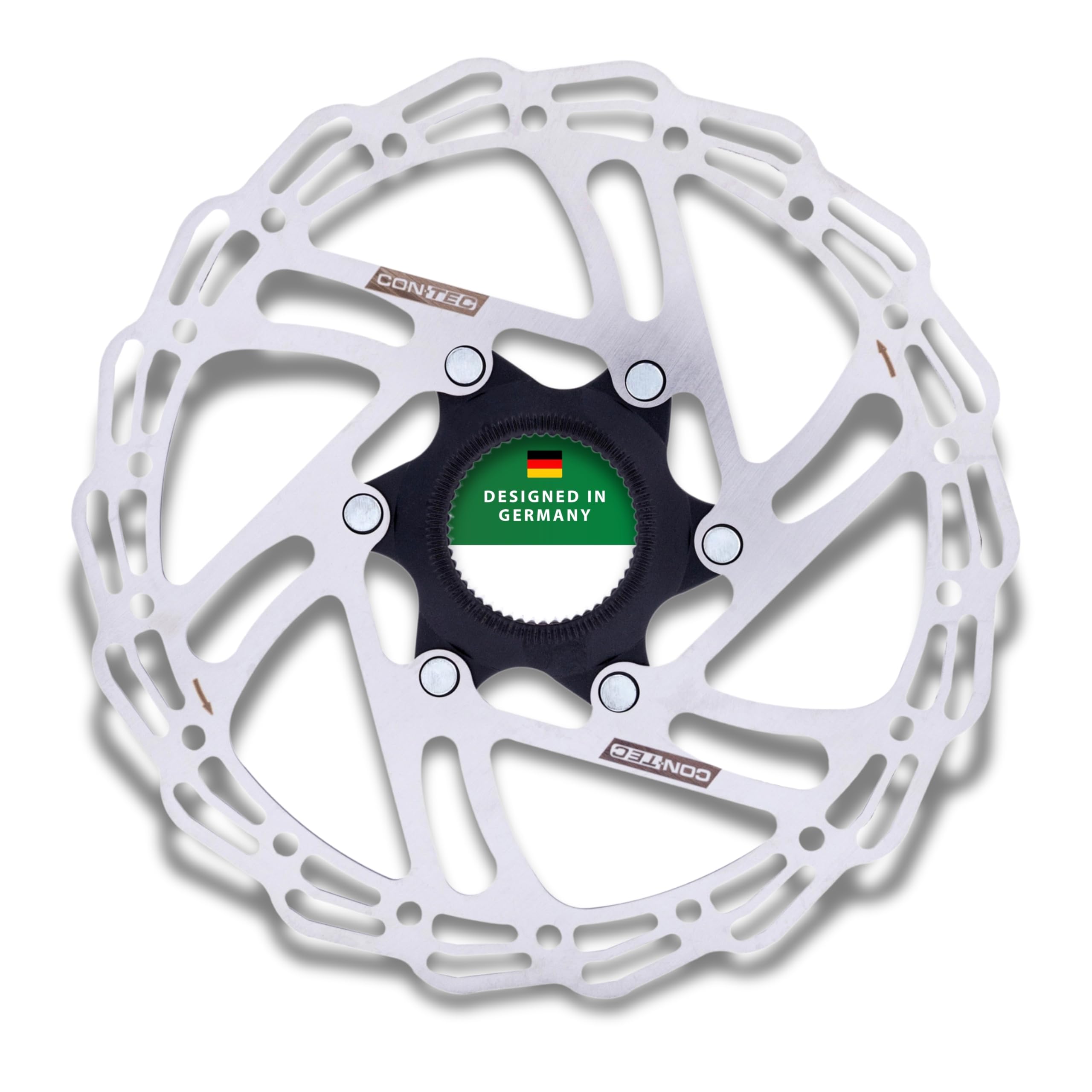 CONTEC Fahrrad-Bremsscheibe CDR-CLE, 203 mm, 207 g, Aluminium-Spider, Center Lock, E-Bike kompatibel, Edelstahl, hitzebeständig, einfache Montage, silber