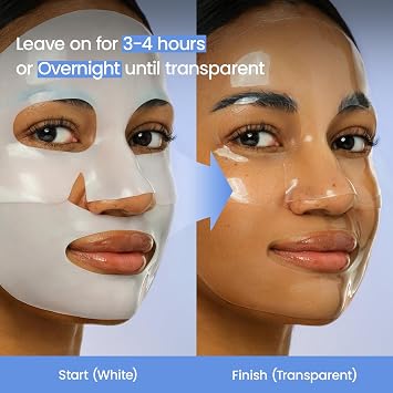 BIODANCE Hydro Cera-nol Real Deep Mask, Hydrating Overnight Hydrogel Face Mask, Moisturizing, Redness Reducing, Quick Soothing, After Sun Care, Sunburn Relief, Korean Skin Care |1.19oz(34g) x4ea