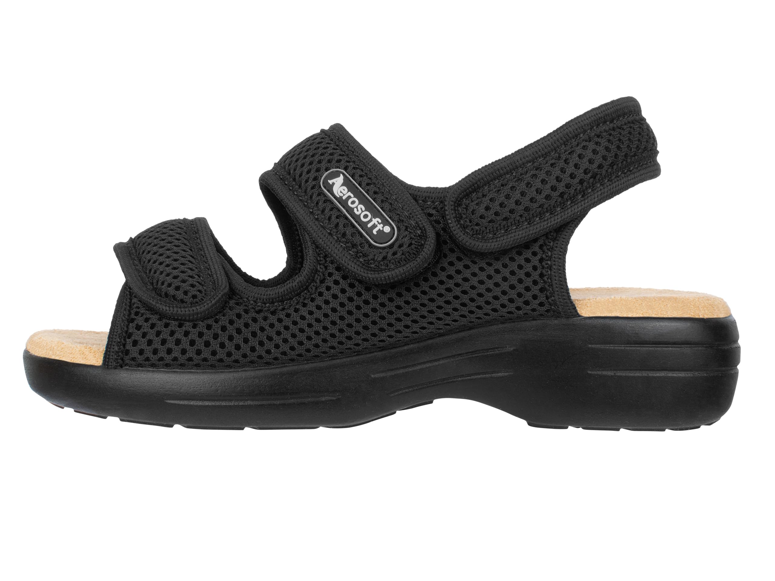 Aerosoft Reha-Sandale Stretch 18 für Damen und Herren mit Klettverschluss | Stretchmaterial passt sich Hallux Valgus und empfindlichen Füßen an, rutschhemmend, der Fersenklett erleichtert den Einstieg.