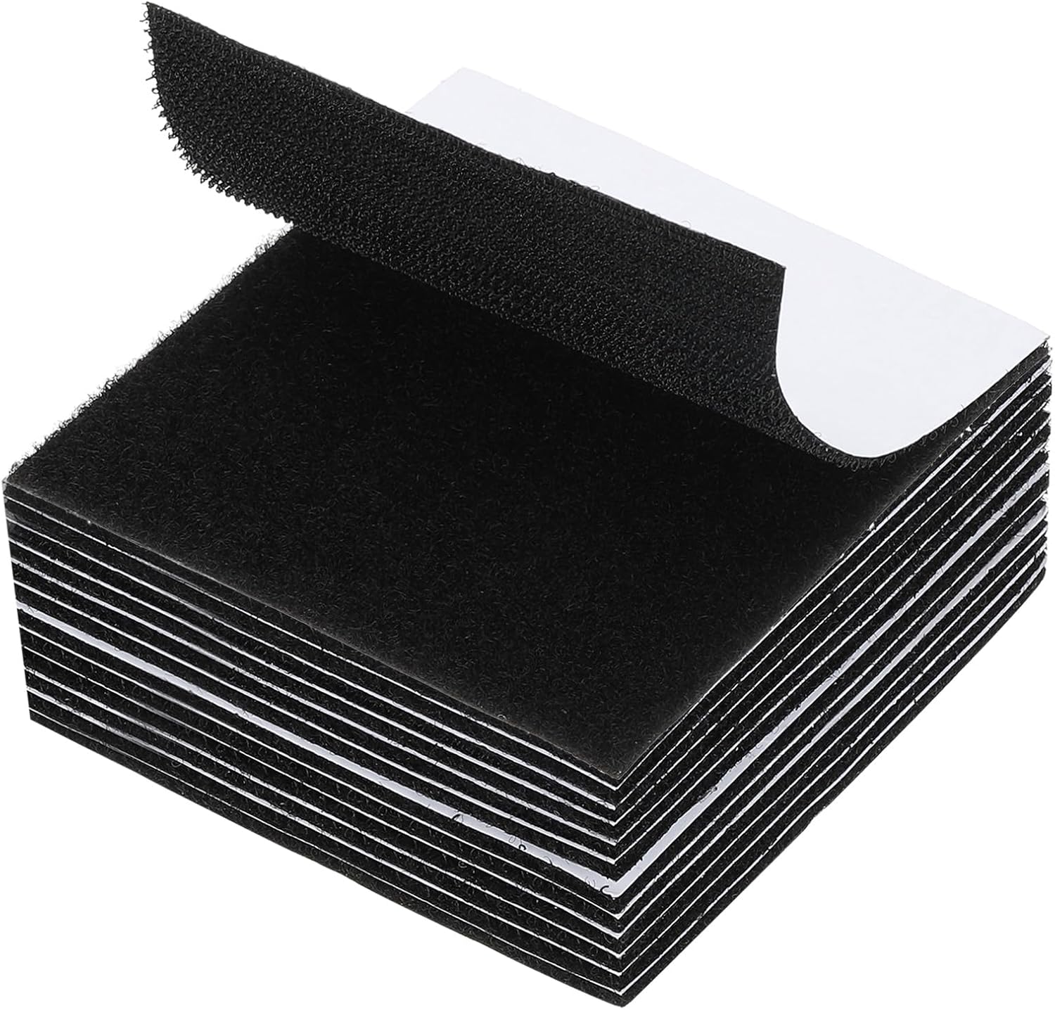 PATIKIL Hook and Loop Strips 4" x 6", 20 Pack Rectangle Strong Tape Double Sided Adhesive Sticky Fastener Back Mounting Tape for Home or Office Use, Indoor & Outdoor Use, Black