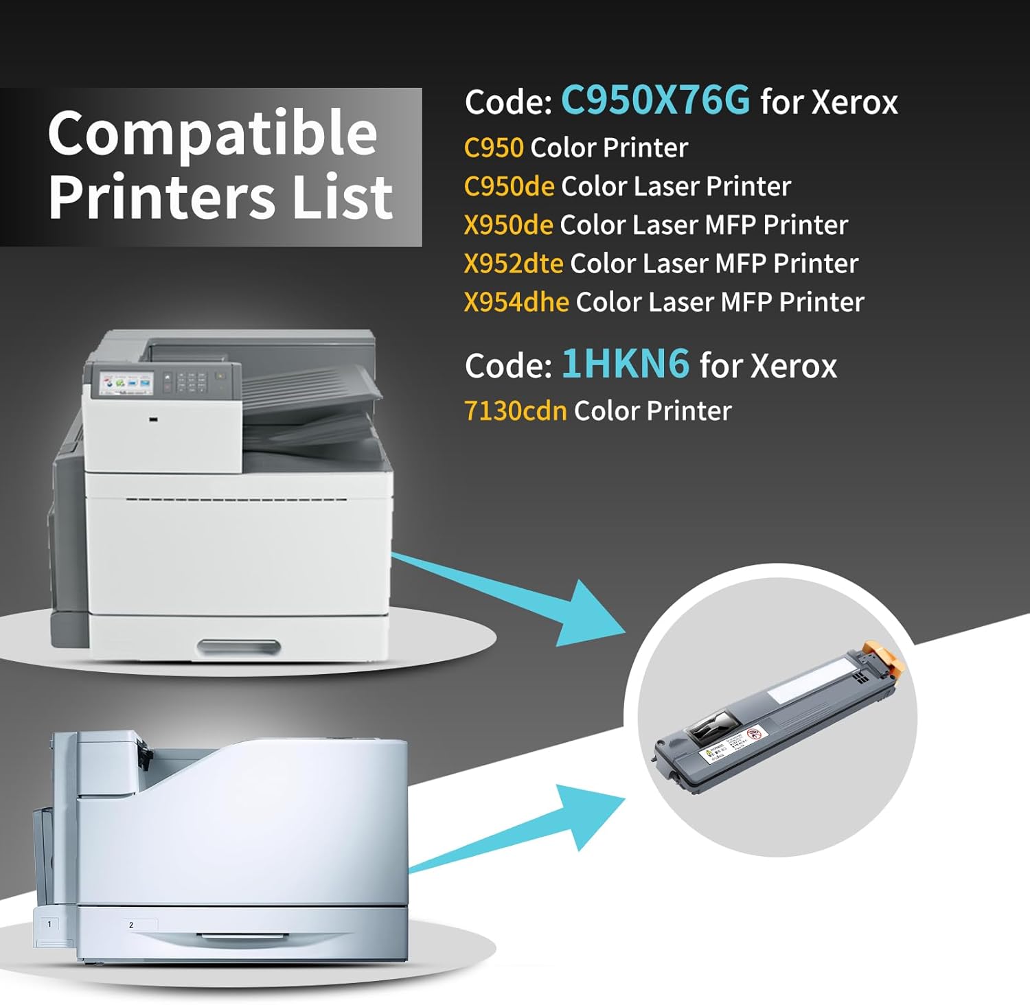 008R13061 Waste Toner Container for Xerox Workcentre 7525 7530 7535 7545 7556 7830 7835 7845 7970 7425 7428 7435,AltaLink C8030 C8035 Printer,Compatible 108R00865,108R00982,C950X76G Waste Cartridge