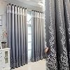 Amidoudou 1 Pair Double Layer Curtains for Living Room Gradient Coral Tree Pattern Embroidered Curtains for Bedroom Grey,54x84 Inch