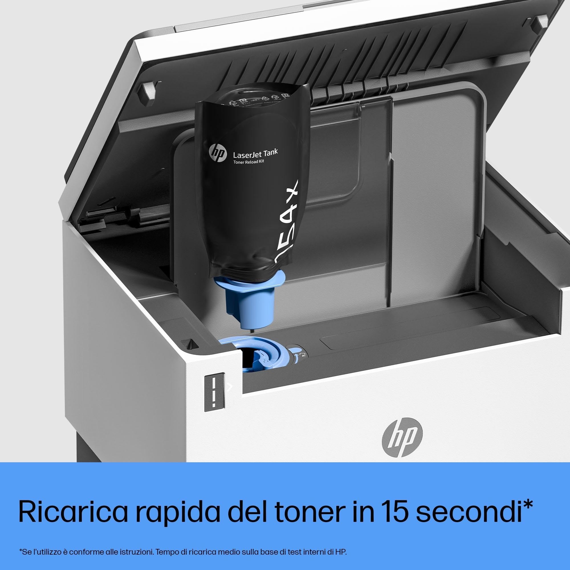 HP Laser Tank 2604dw 381V0A Monocromatica Multifunzione Stampante, Stampa F/R Automatica, 22 ppm, 5000 Pagine, Wi-Fi, USB, Bianca