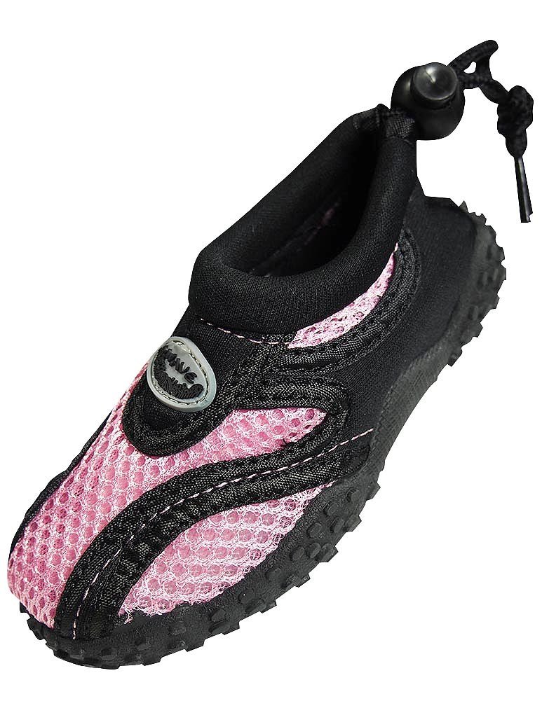 The Wave - Girls' Aqua Shoe, Black, Light Pink 37145-4MUSBigKid-FBA