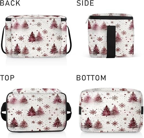 Miniatura 4 de Bolsa de almuerzo aislada con textura de árbol de Navidad para mujeres, reutilizable, bolsa cuadrada de comida para adultos y hombres, lonchera más