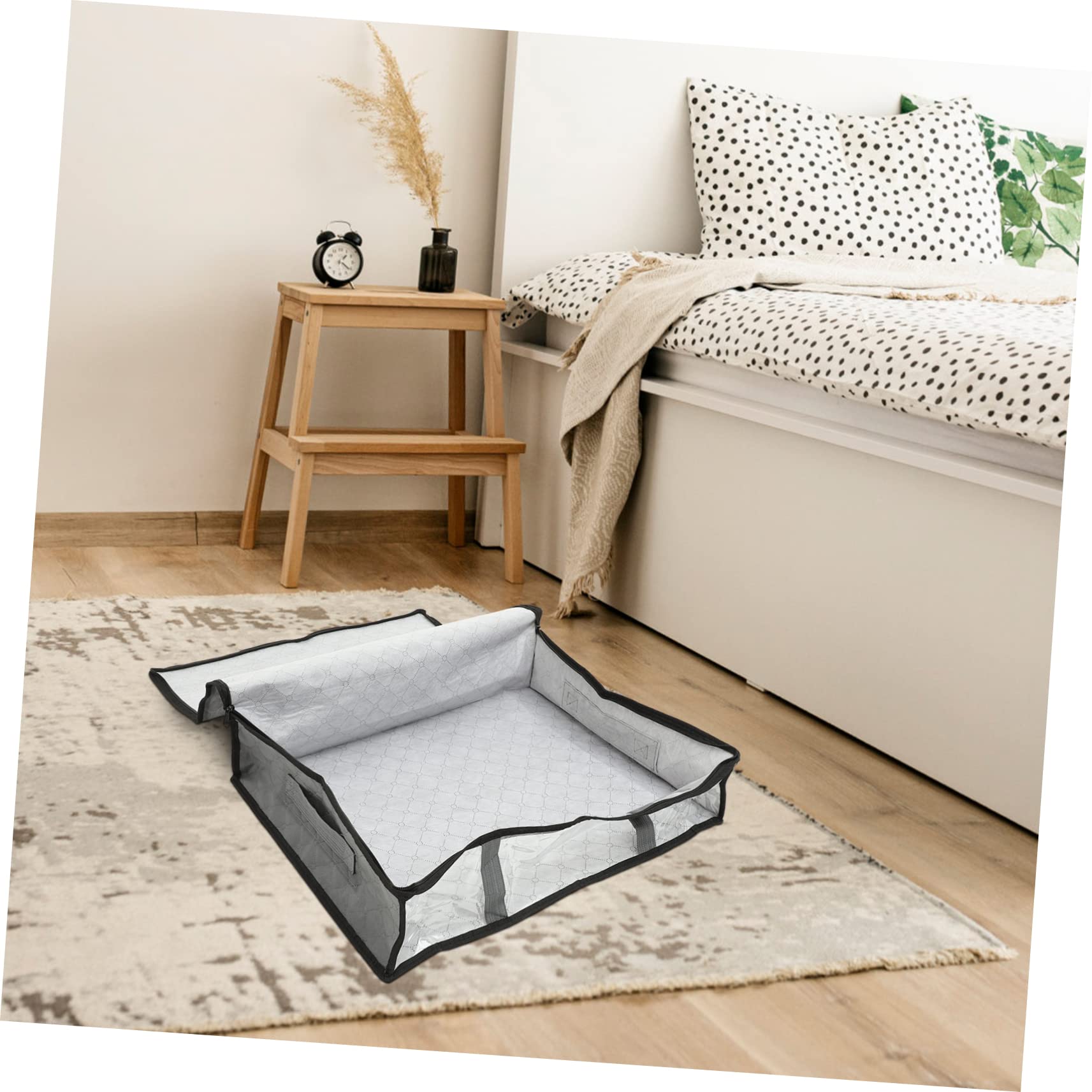 ABOOFAN Contenitore Sotto Letto Pieghevole Non Tessuto Finestra Trasparente Grande Capacità per Vestiti e Giocattoli, Organizer Cerniera Adatto per Scaffali e Sotto Letto