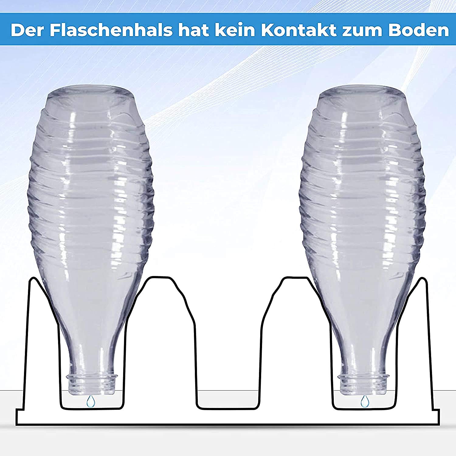 Sliandtelly Portabottiglie E Scolapiatti In Acrilico Per SodaStream - Trasparente Antigoccia Con Tappetino Silicone - 3