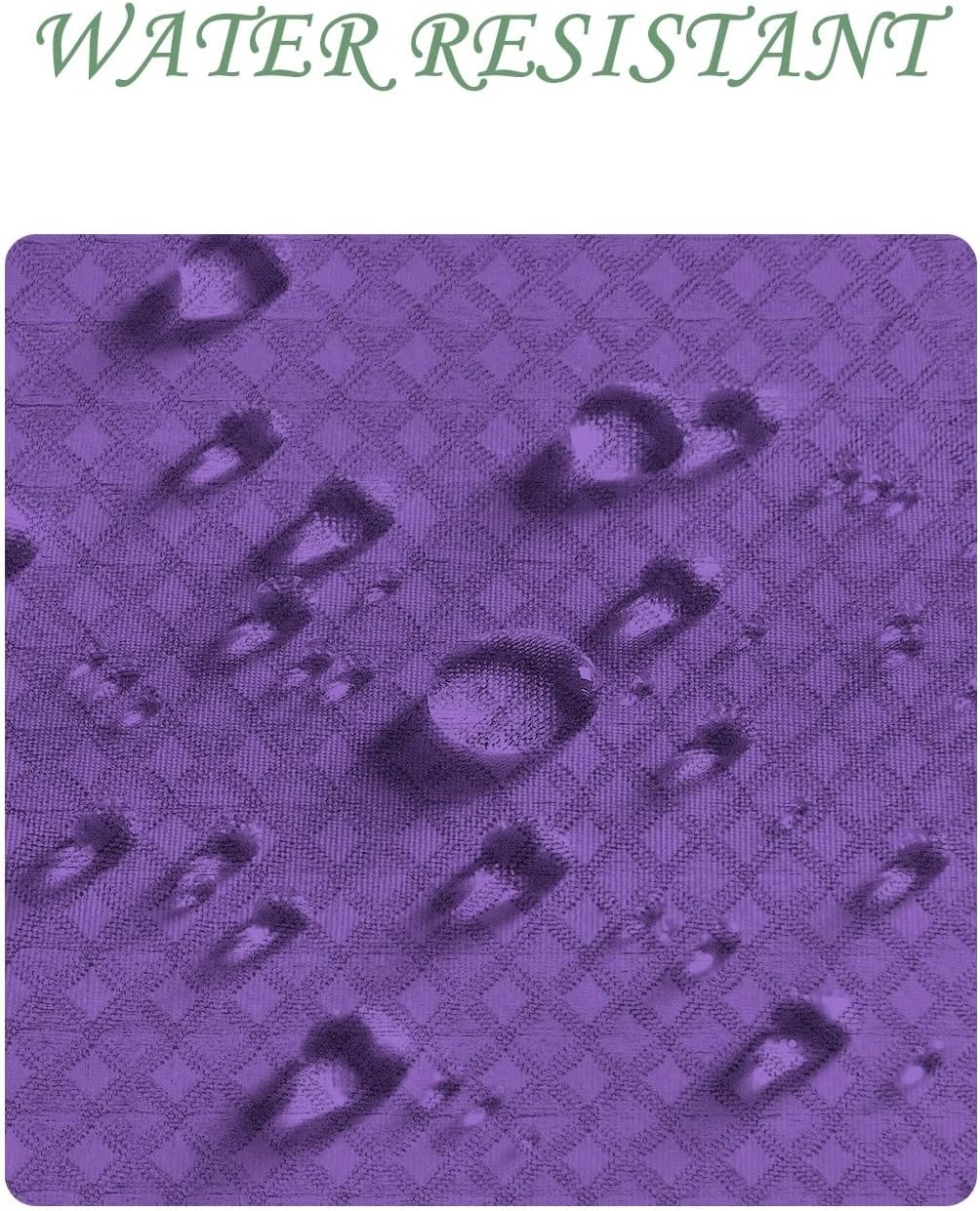 72x72 Inch Solid Color Shower Curtain for Bathroom Waffle Bath Water Resistant Fabric Curtains Grape Modern Thick Shower Stall Curtain with Metal Hooks